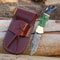 65 Inch Damascus Pocket Knife With Sheath Handmade Folding Pocket Knife For Men BlackRed Wooden Han