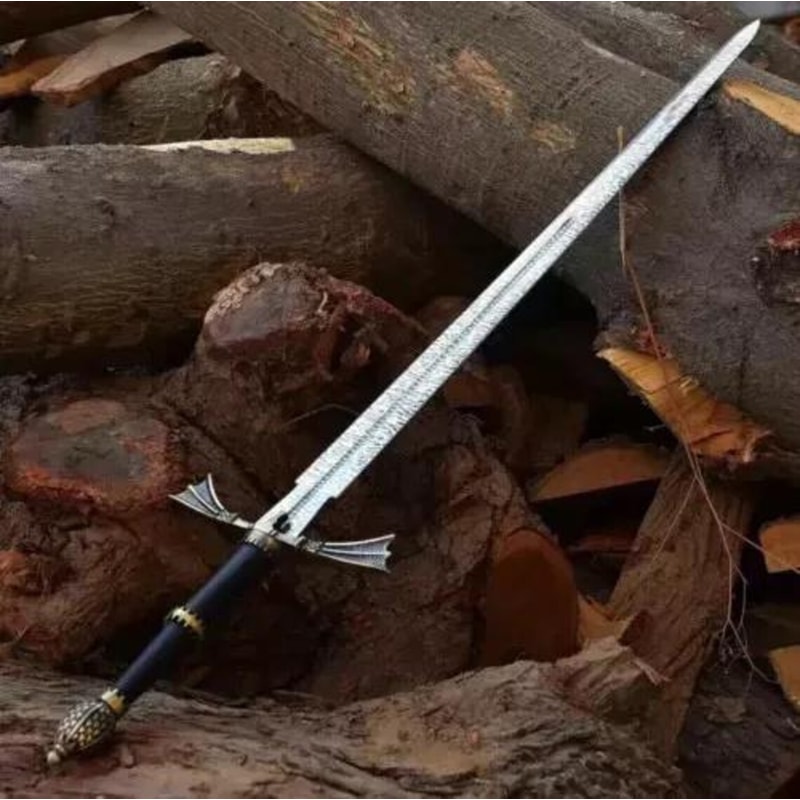 ALFARI Damascus Steel Swiss Dagger Viking Gladius Double Edge Sword 38 Inches Handmade Damascus Ste 1