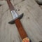 ALFARI 38 Inches Damascus Steel Sword Viking Double Edge Sword With Sheath Handmade Barbarian Sword 2