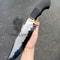 ALFARI D2 Bowie Knife Large Crocodile Dundee Bowie Knife With Leather Sheath Fixed Blade Knife With 0