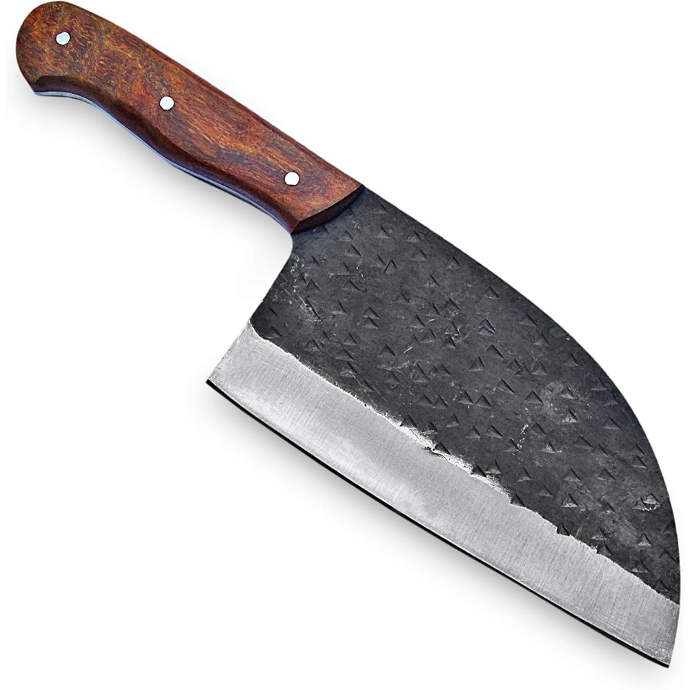 Alfari D2 Cleaver Fixed Blade Pocket Knife Rose Wood Handle With Sheath Kitchen Outdoors 1