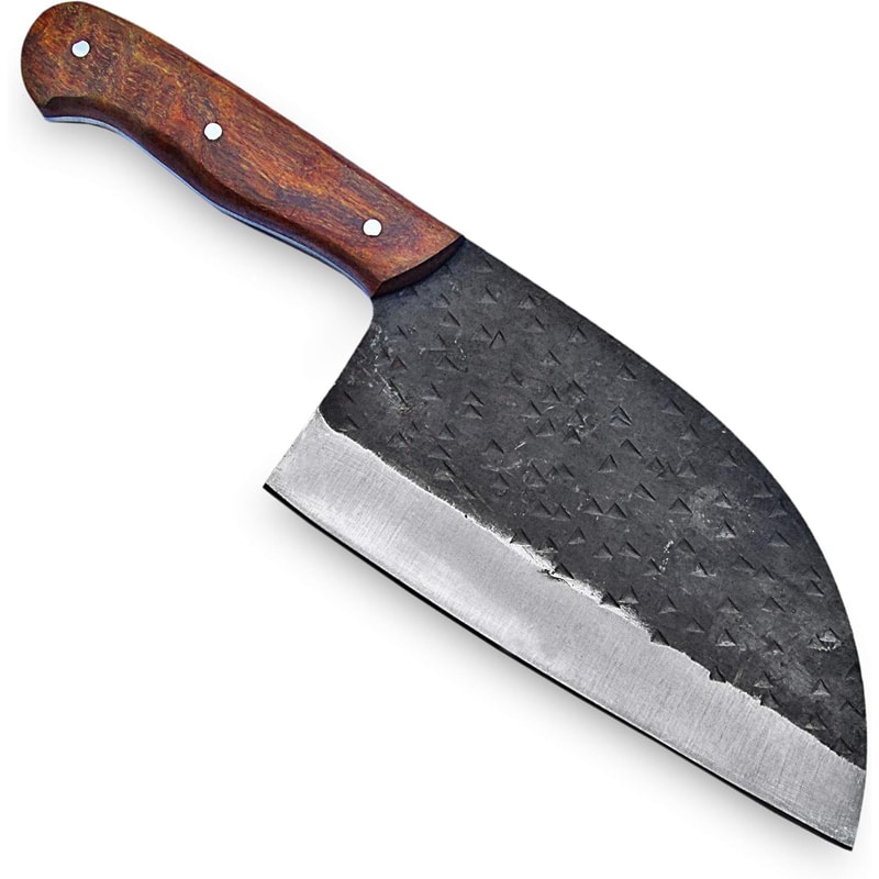 Alfari D2 Cleaver Fixed Blade Pocket Knife Rose Wood Handle With Sheath Kitchen Outdoors 1