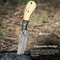 Handmade Damascus Bull Cutter Knife EDC Fixed Blade Hunting Knife For Skinning Camping Bushcraftin 4
