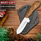 Handmade Damascus Bull Cutter Knife EDC Fixed Blade Hunting Knife For Skinning Camping Bushcrafting