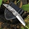 ALFARI Damascus Folding Pocket Knife For Men Deal For Camping Outdoor Hiking With Sheath Ideal For 1