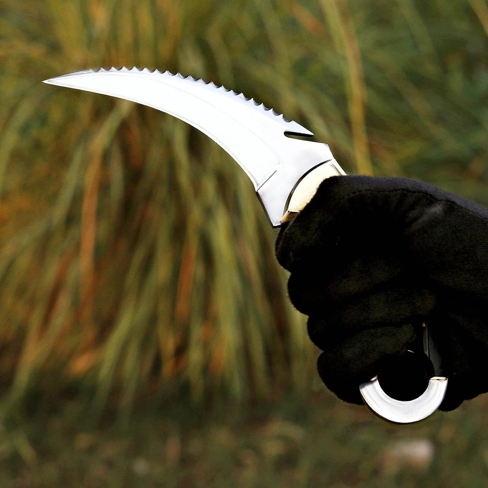 Karambit Knife  Fixed Blade With Sheath  Claw Knife Sharp Blade Karambits For Men  Women EDC BLACK  4