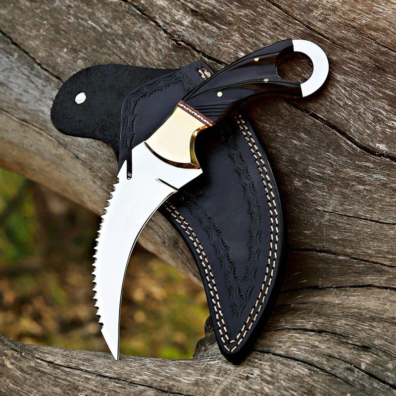 Karambit Knife  Fixed Blade With Sheath  Claw Knife Sharp Blade Karambits For Men  Women EDC BLACK  0