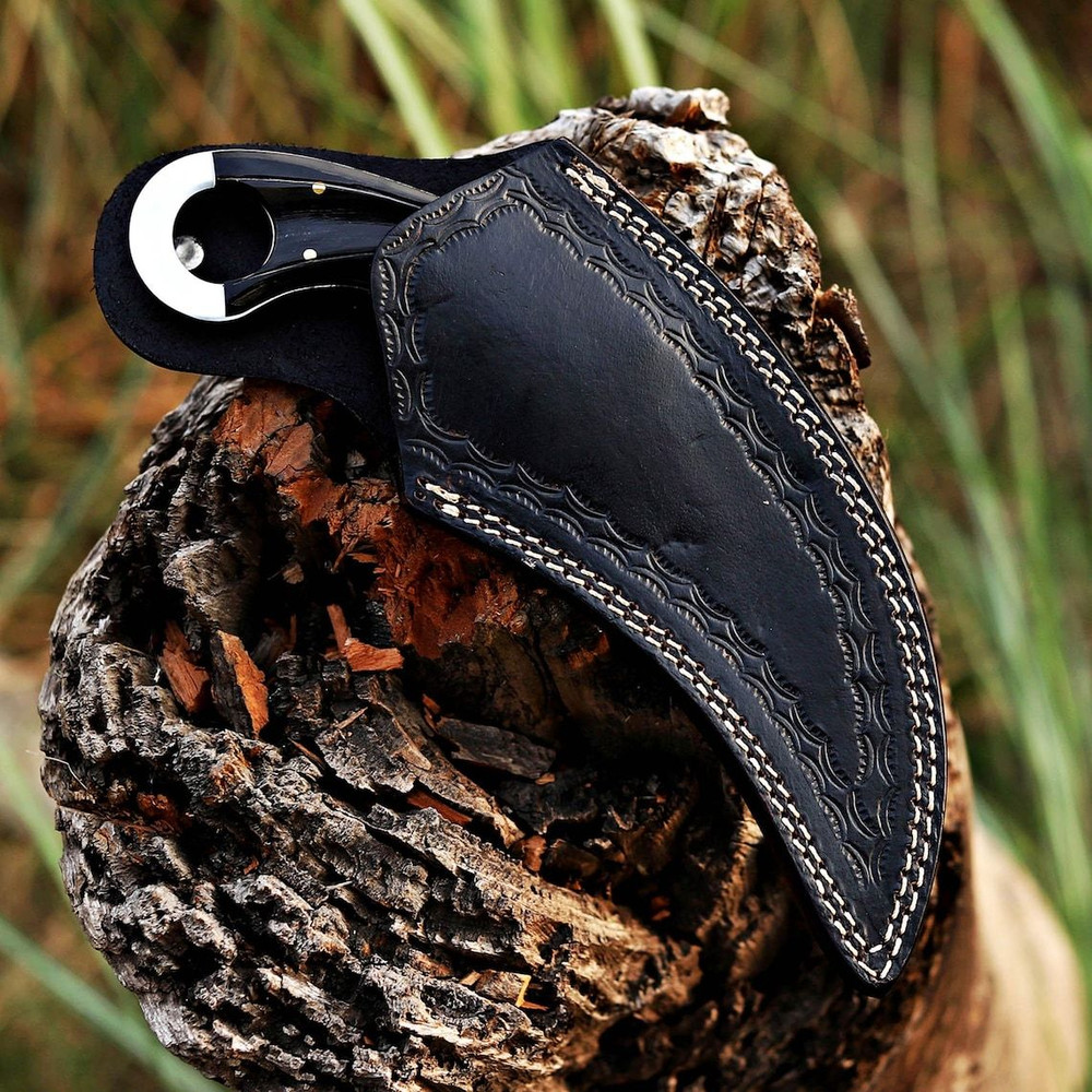 Karambit Knife  Fixed Blade With Sheath  Claw Knife Sharp Blade Karambits For Men  Women EDC BLACK  6