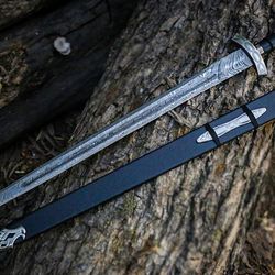 38 inche handmade damascus steel beautiful sword hand forged sword damascus sword with sheath gift for him brithday gift