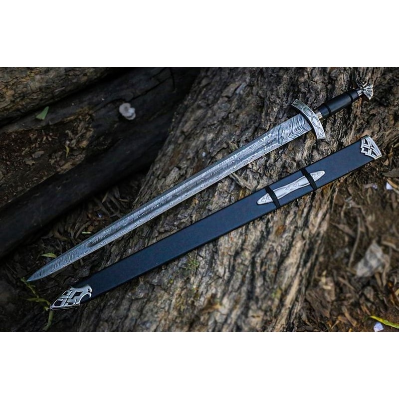 38 Inche Handmade Damascus Steel Beautiful Sword Hand Forged Sword Damascus Sword With Sheath Gift 0