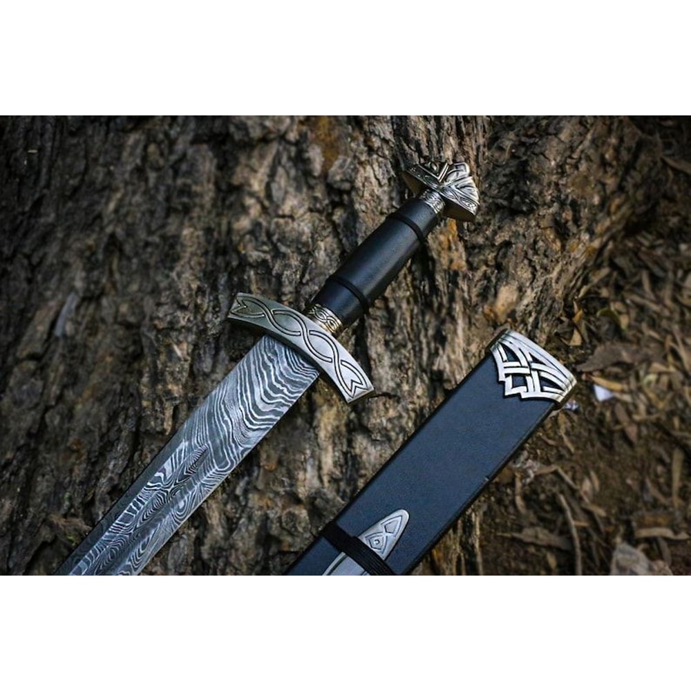 38 Inche Handmade Damascus Steel Beautiful Sword Hand Forged Sword Damascus Sword With Sheath Gift 1