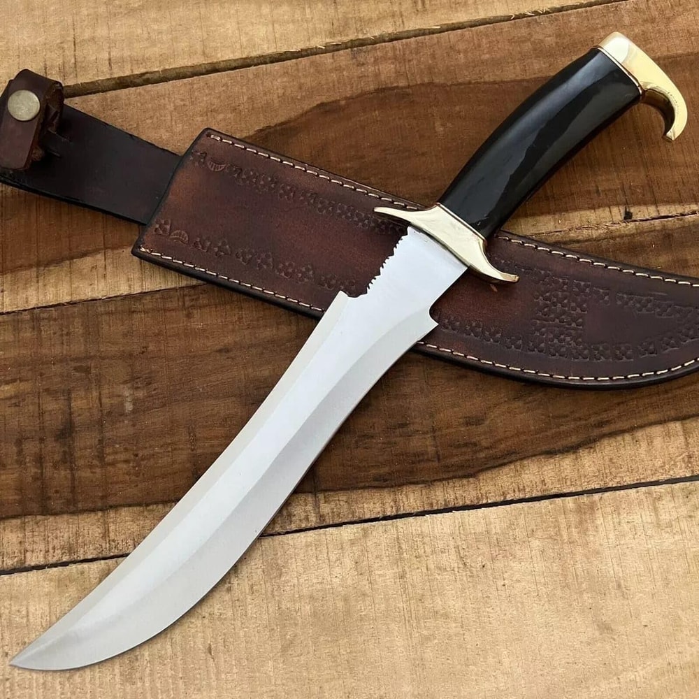 ALFARI 18 Inches D2 Bowie Knife Large Crocodile Dundee Bowie Knife Fixed Blade Hunting Knife With L 0