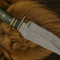 Handmade Damascus Steel Bowie Knife Green Exotic Handle Hunting Camping Collectors Blade 1