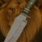 Handmade Damascus Steel Bowie Knife Green Exotic Handle Hunting Camping Collectors Blade 2