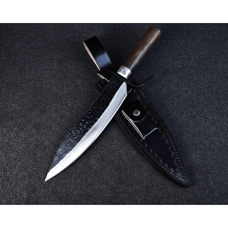 Locke Inspired HandForged Bowie Replica Handmade Carbon Steel Display Prop Wood Handle Piece With L 0