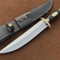 Searless Bowie Knife Handmade D2 Steel Knife Buffalo Horn Handle Leather Sheath 82 3