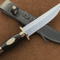 Searless Bowie Knife Handmade D2 Steel Knife Buffalo Horn Handle Leather Sheath 82 0