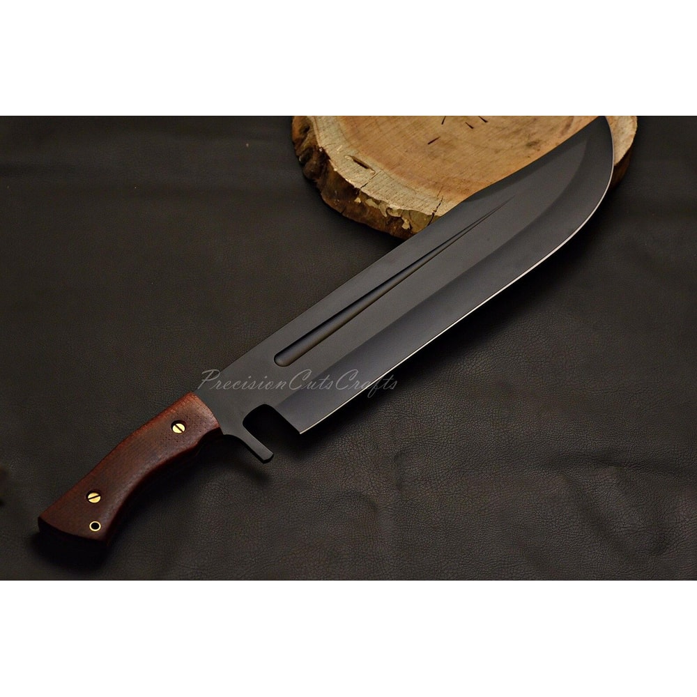 HeavyDuty German Steel Bowie Knife Black Finish Field Blade Tactical Black Coating 2