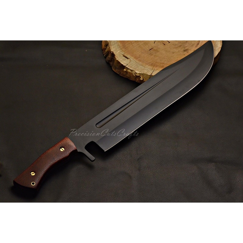 HeavyDuty German Steel Bowie Knife Black Finish Field Blade Tactical Black Coating 2