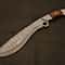 Handmade Damascus Bowie Knife Camping EDC Blade With Leather Sheath 0