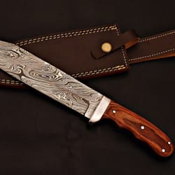damascus steel survival bowie knife | heavy duty tactical camping blade