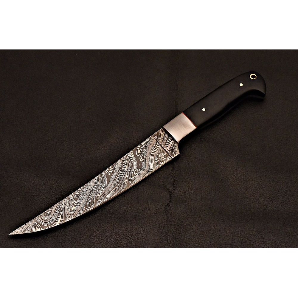 Damascus Steel Chef Knife Handcrafted Cooking Blade With Leather Sheath Housewarming Gifts 0