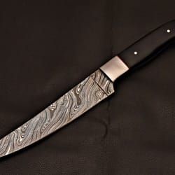 damascus steel chef knife | handcrafted cooking blade with leather sheath | housewarming gifts