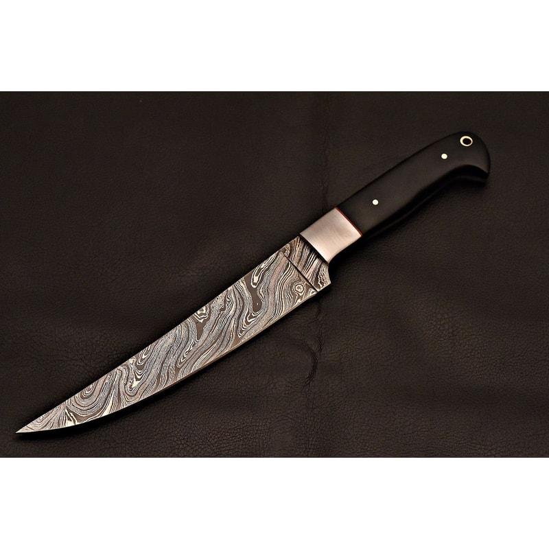 Damascus Steel Chef Knife Handcrafted Cooking Blade With Leather Sheath Housewarming Gifts 0
