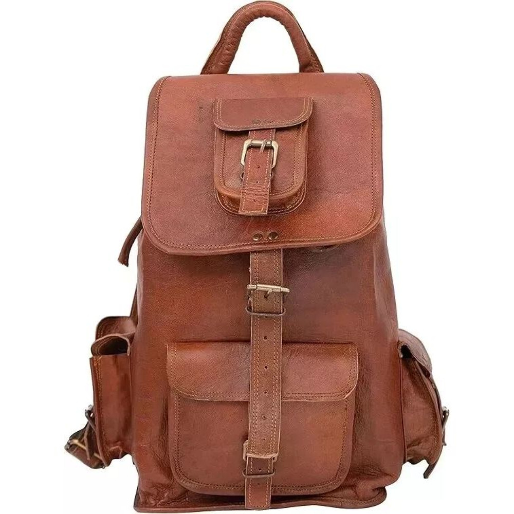 NEW Satchel New Handmade Genuine Leather Backpack Bag Rucksack Travel Vintage 1