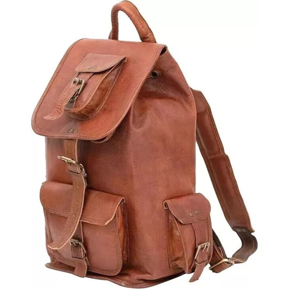 NEW Satchel New Handmade Genuine Leather Backpack Bag Rucksack Travel Vintage 2