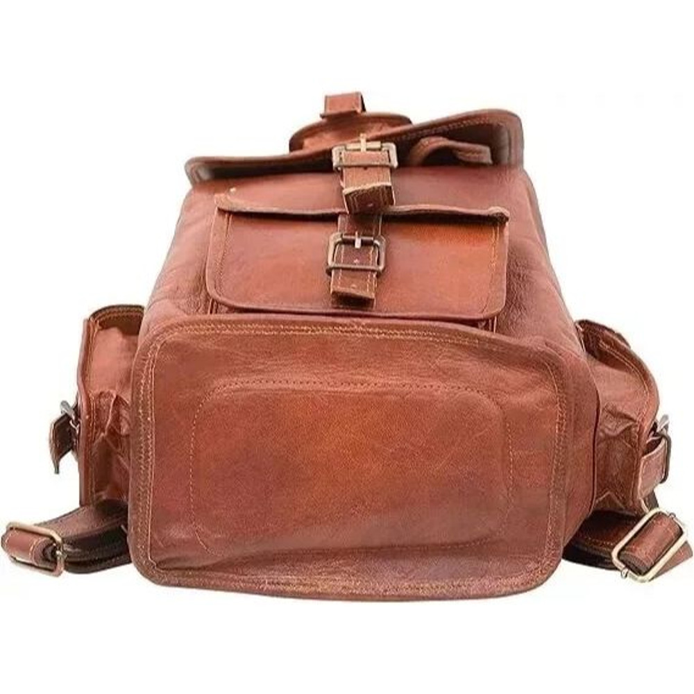 NEW Satchel New Handmade Genuine Leather Backpack Bag Rucksack Travel Vintage 3