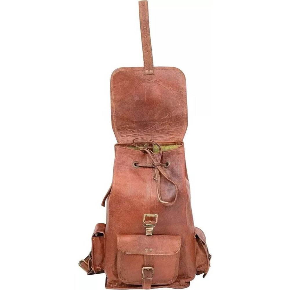 NEW Satchel New Handmade Genuine Leather Backpack Bag Rucksack Travel Vintage 4