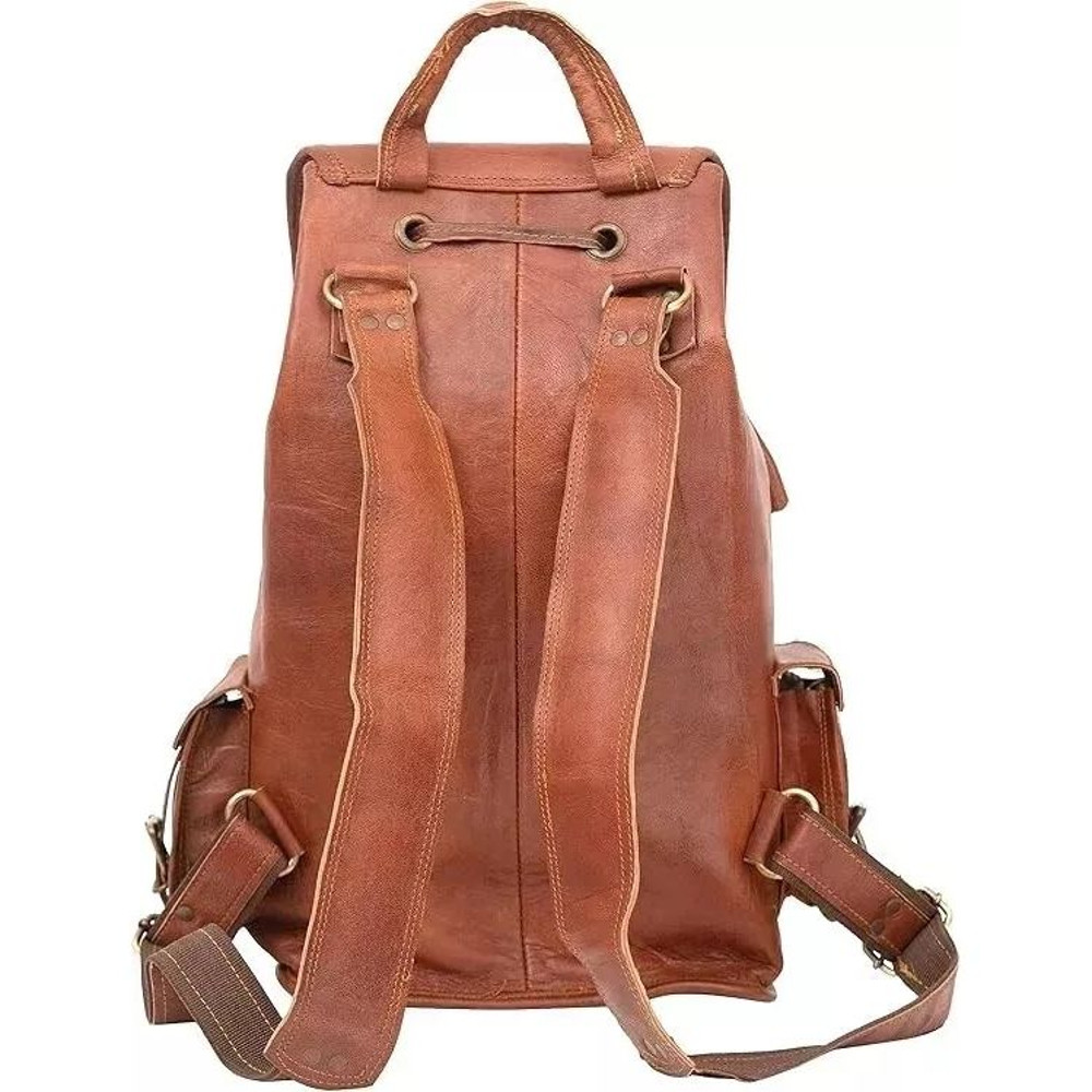 NEW Satchel New Handmade Genuine Leather Backpack Bag Rucksack Travel Vintage 5