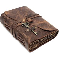 leather diary vintage handmade leather journal premium antique key closure 200 handmade deckle edge antique pages