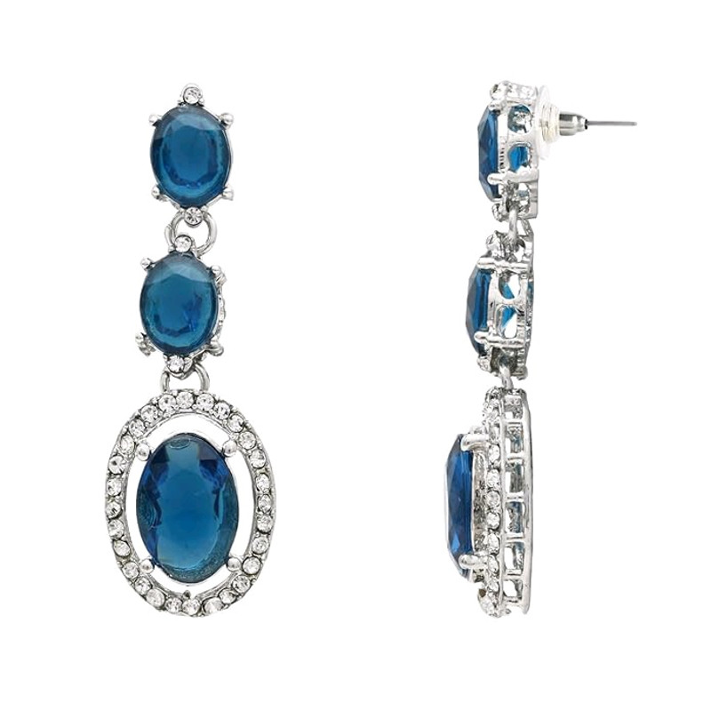 Jewels Silver Plated Stylish Design Crystal Diamond Necklace With Earrings 5