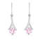 Silver Pink Solitaire Pendant Earring Chain Jewellery Set  Rhodium Plated Swiss Zirconia  Rakhi Rak 1