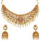 Stylish Fancy Pearl Choker Traditional Jewellery Set For Women  Temple Necklace Set  Festive Weddin 0