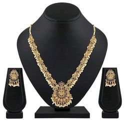 new stylish fancy pearl choker traditional jewellery set for women | temple necklace set | festive wedding party neck