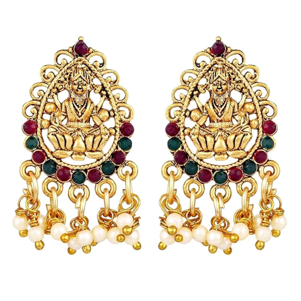 Fancy Pearl Choker Traditional Jewellery Set For Women  Temple Necklace Set  Festive Wedding Party  2