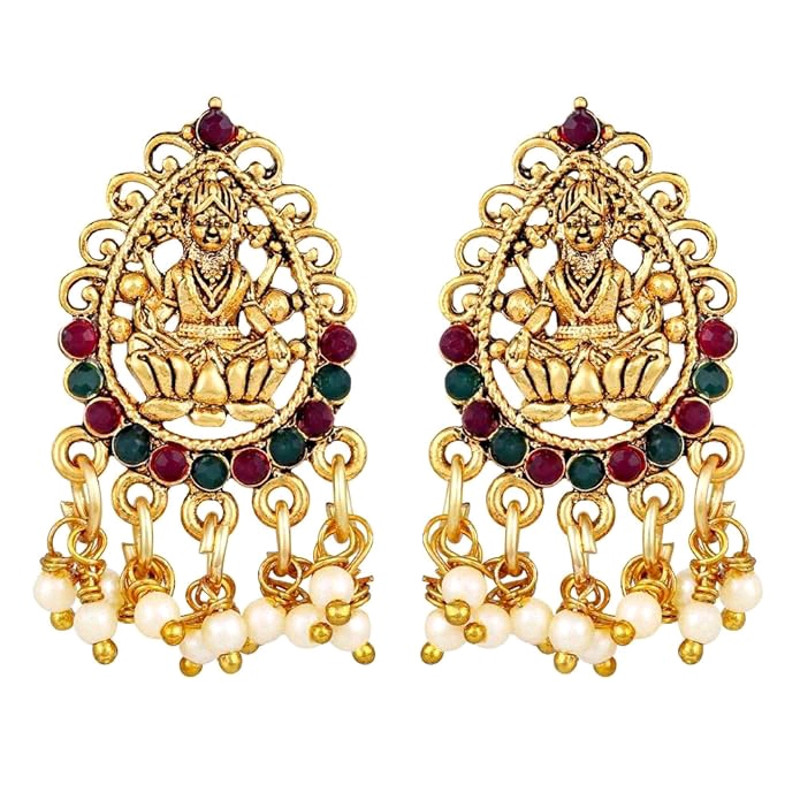 Fancy Pearl Choker Traditional Jewellery Set For Women  Temple Necklace Set  Festive Wedding Party  2