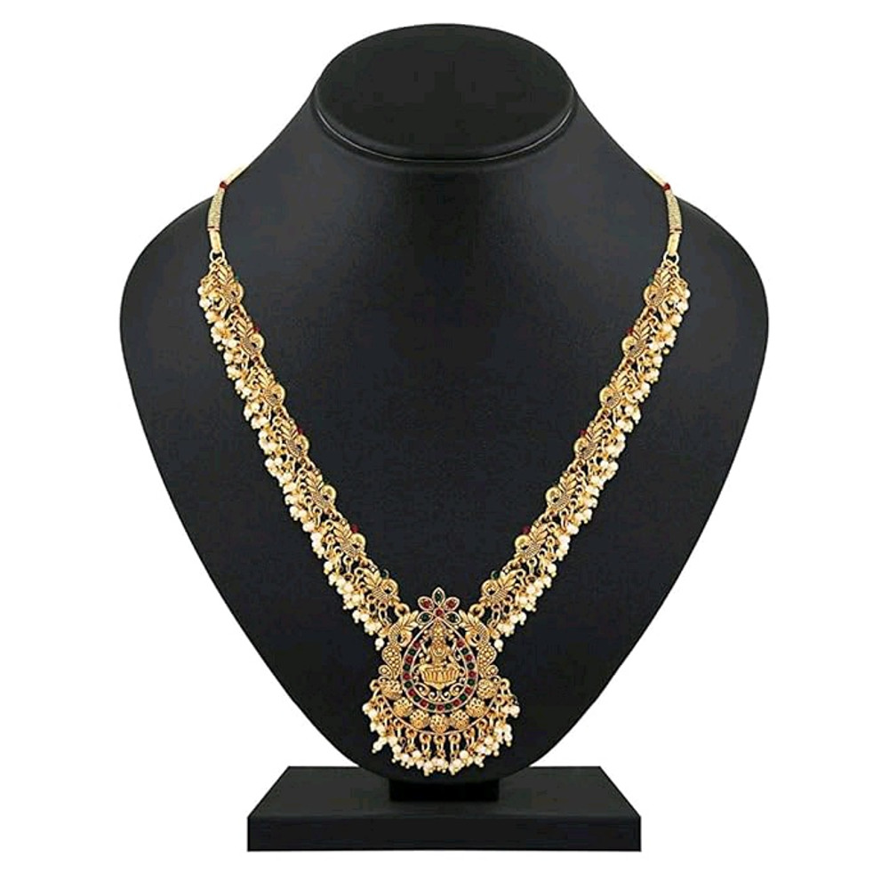 Fancy Pearl Choker Traditional Jewellery Set For Women  Temple Necklace Set  Festive Wedding Party  3