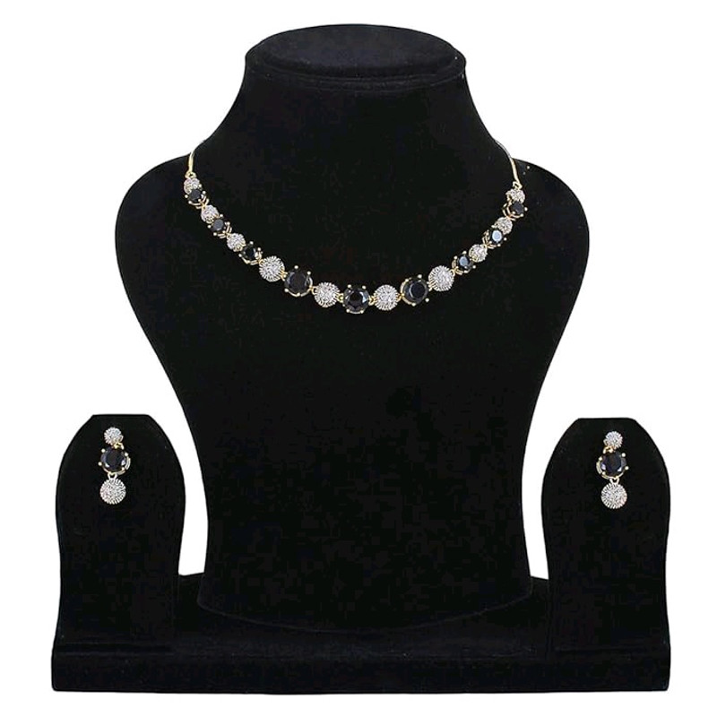 Jewellery Set For Women American Diamond Combo Of Choker Necklace Set With Earrings Bracelet And Ri 2