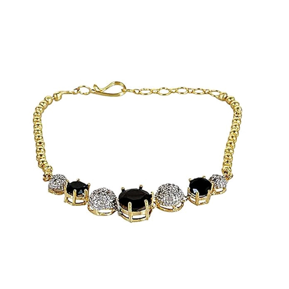 Jewellery Set For Women American Diamond Combo Of Choker Necklace Set With Earrings Bracelet And Ri 4