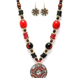 new latest stylish traditional tibetan pendant necklace jewellery set for women