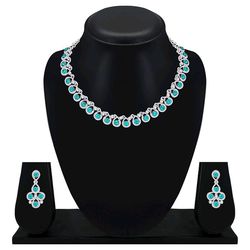 diamond/stones necklace set with earrings for women | stylish jewellery for party, wedding and festive occasions