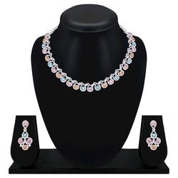stones necklace set with earrings for women | stylish jewellery for party, wedding and festive occasions | fashion