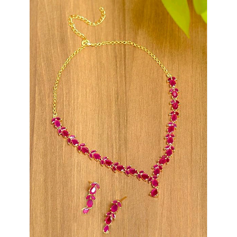 Delicate Ruby Necklace Set For Women 2