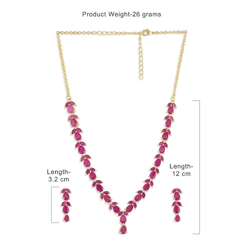 Delicate Ruby Necklace Set For Women 5