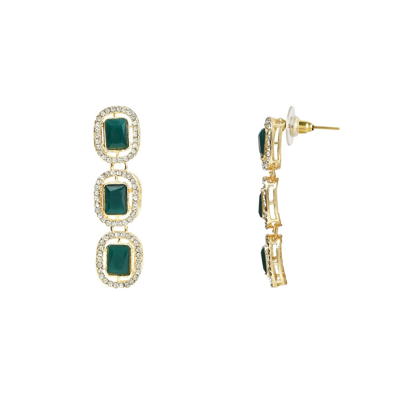 Gold Plated Traditional Stone Valentine Special Necklace With Earring Maang Tikka Set For Women 3