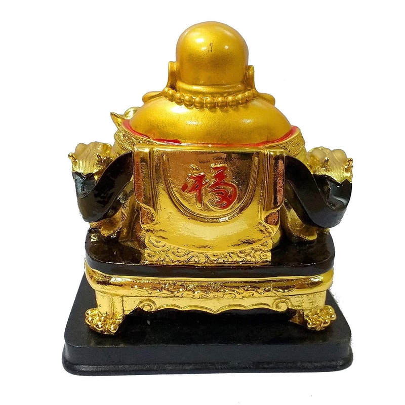 Feng Shui Laughing Buddha Sitting On Chair Ingot Standard Multi Color 2